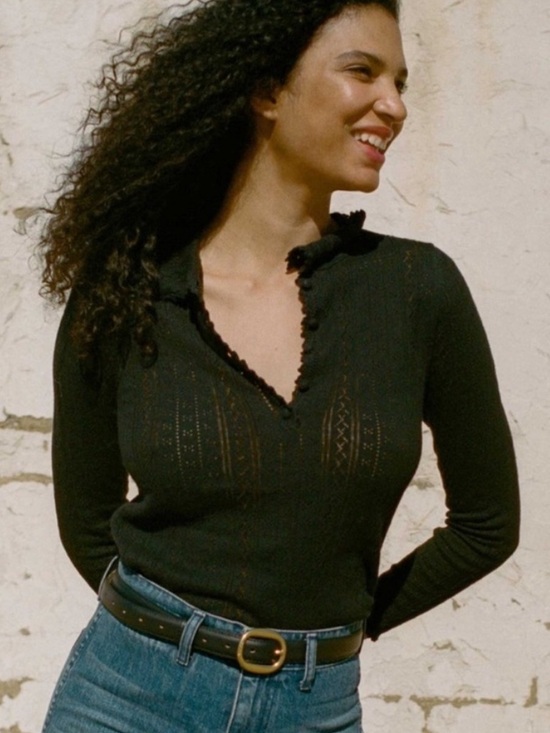 Doen Tops - Blue Doen Henley Top